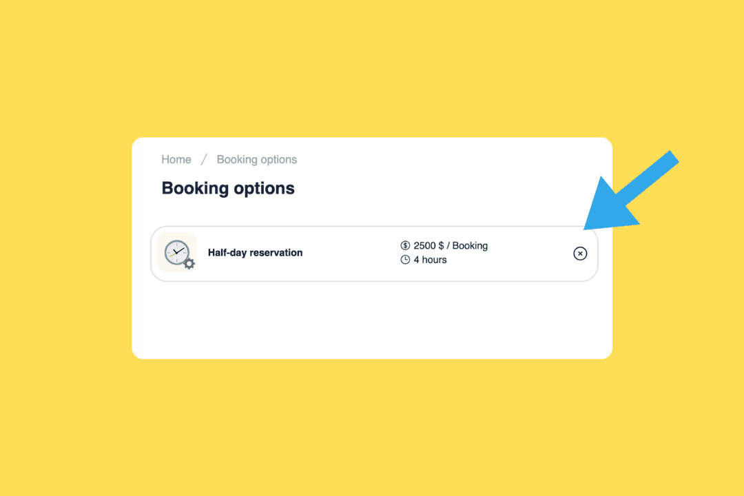 Deleting a booking option